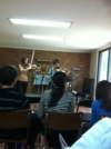 Violin lesson.